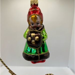 Polonaise old world little girl Christmas ornament